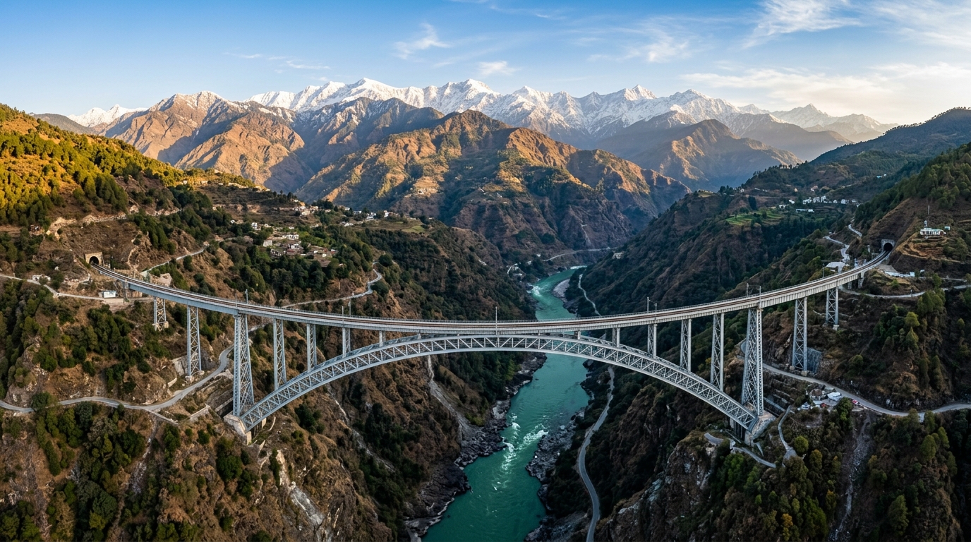 Chenab Arch Bridge Reasi