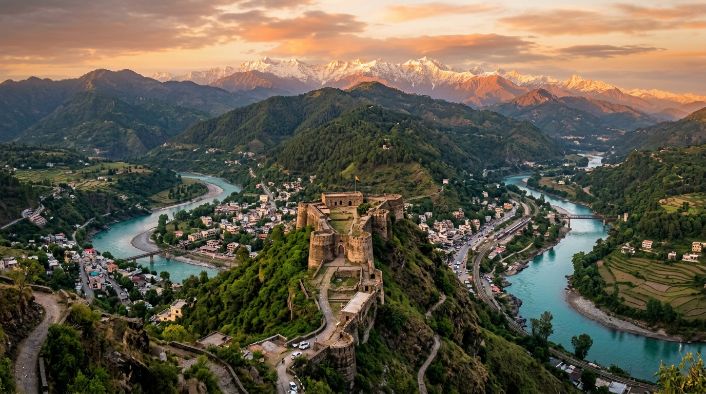 Reasi Scenic City Landscape & Bhimgarh Fort